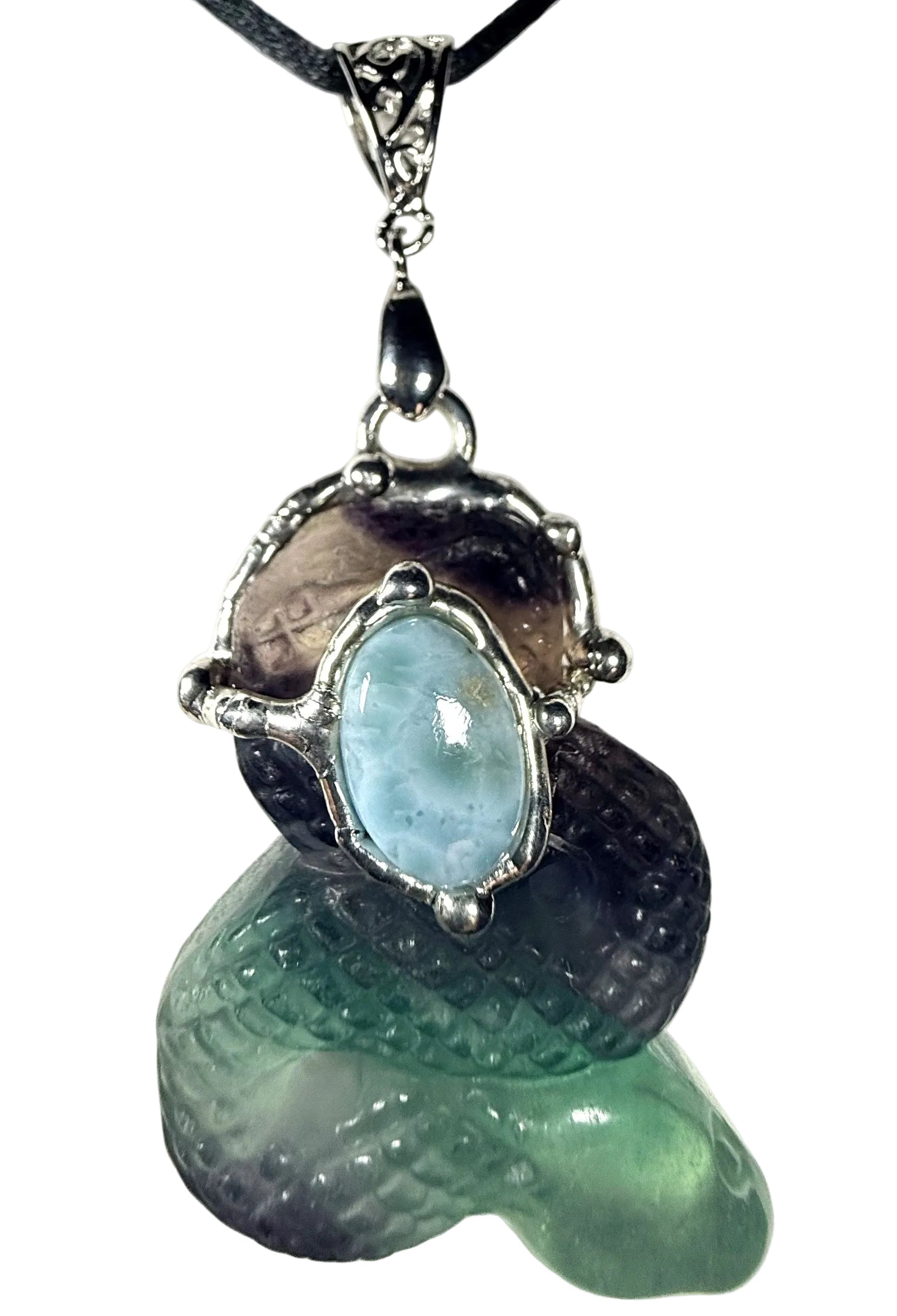 Custom Fluorite Snake Pendant