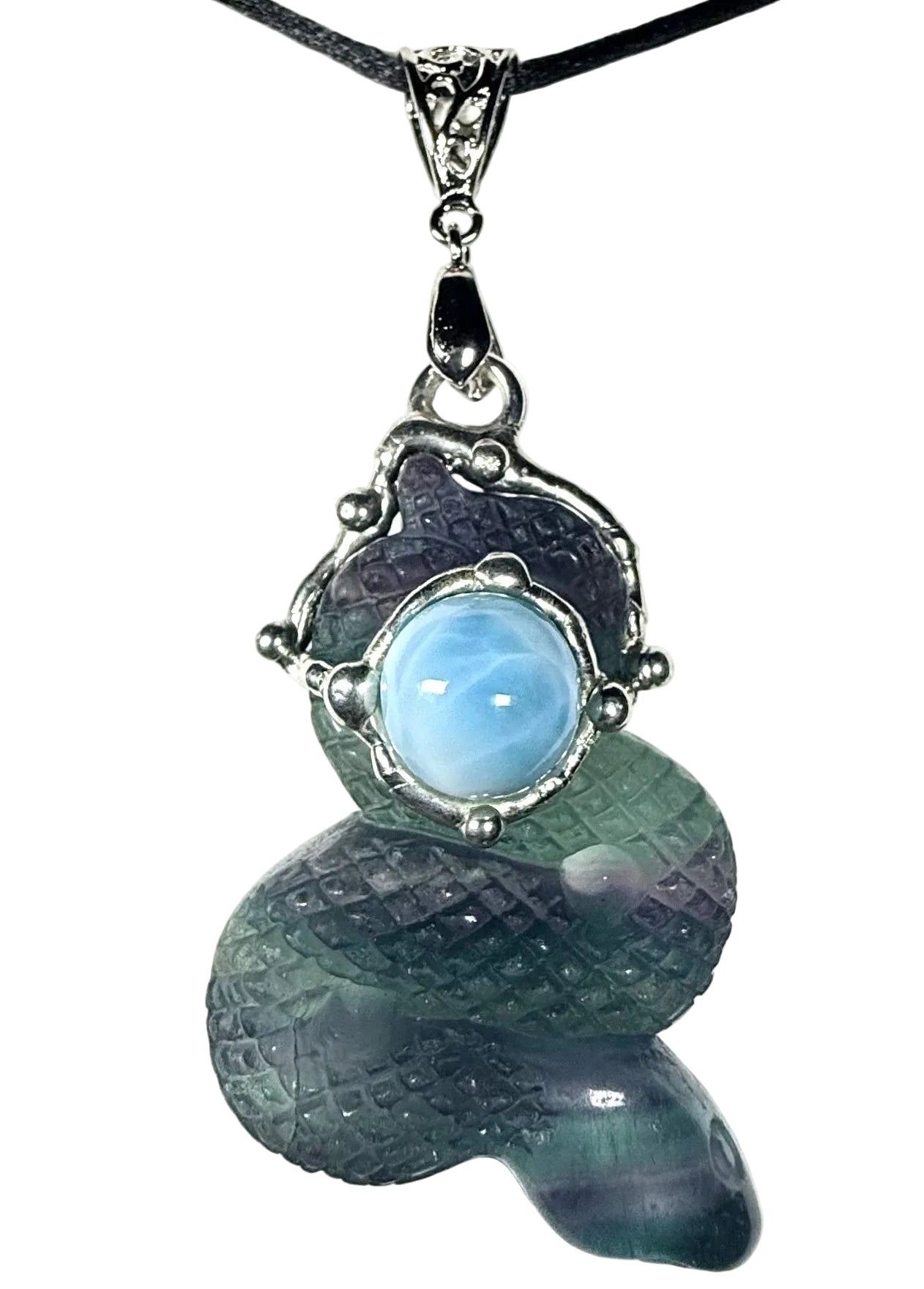 Custom Fluorite Snake Pendant