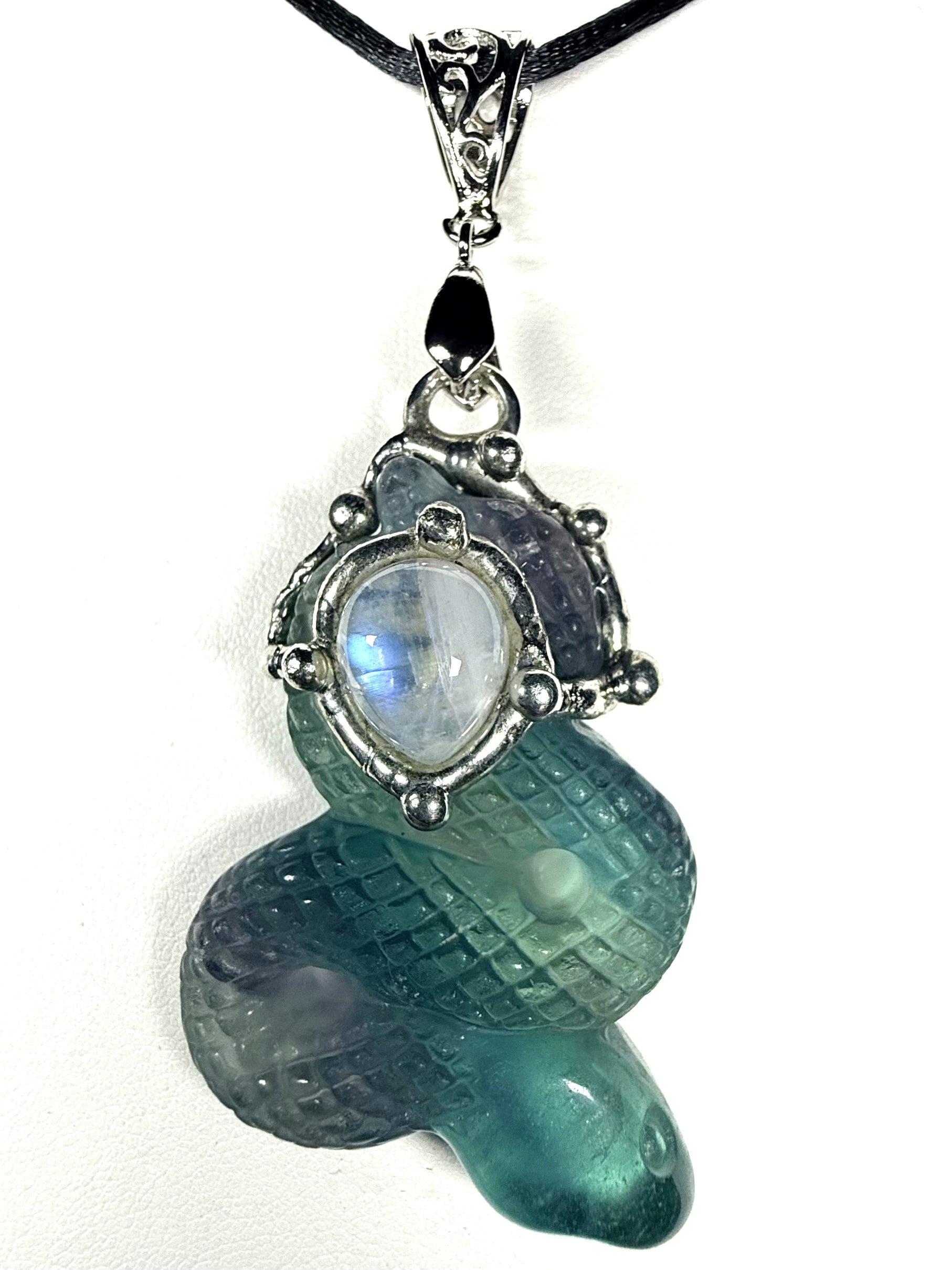 Custom Fluorite Snake Pendant