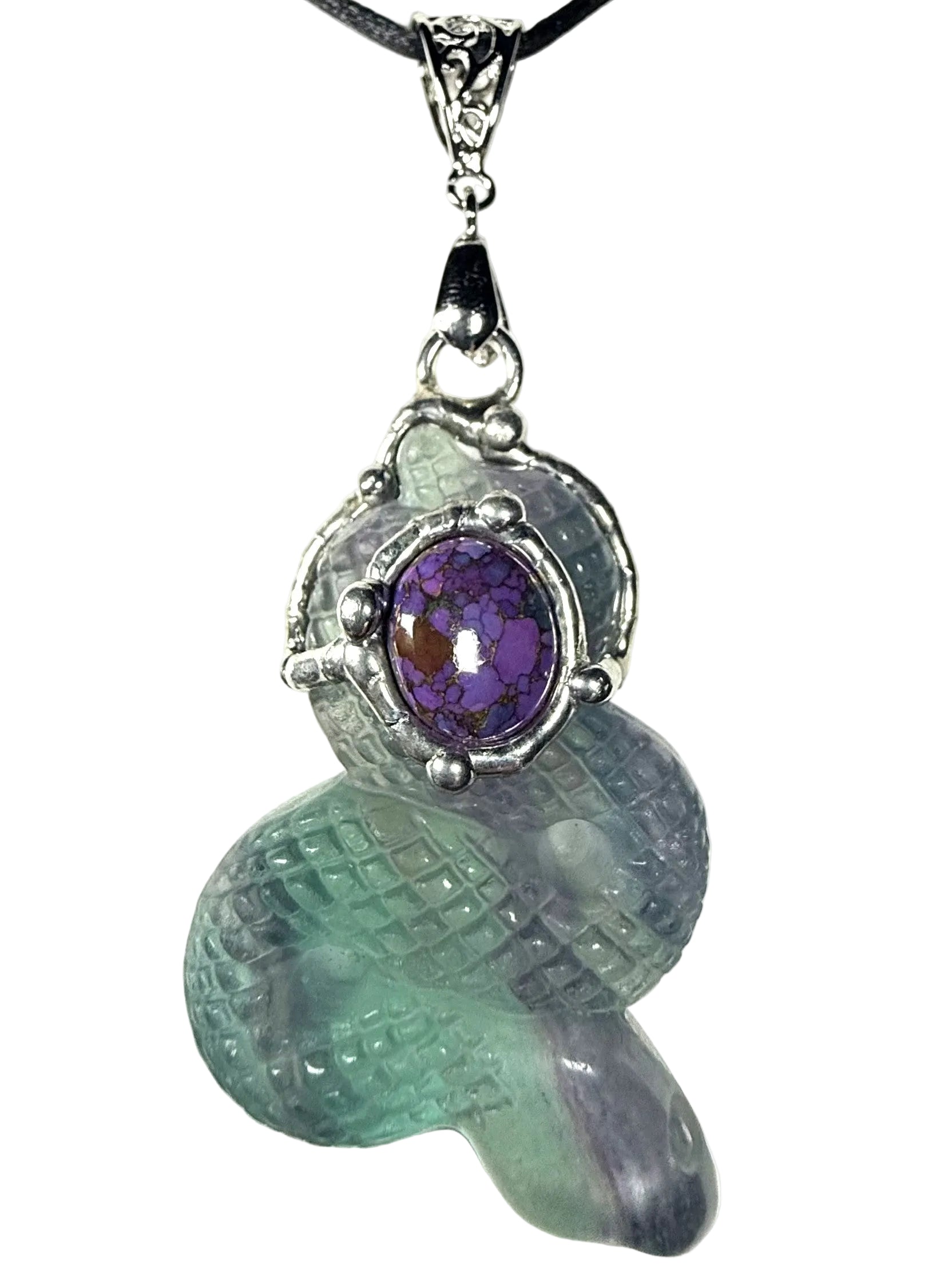 Custom Fluorite Snake Pendant
