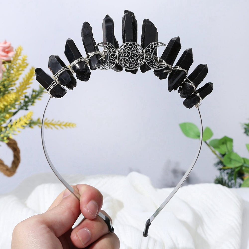 Black Triple Moon Metal Crown
