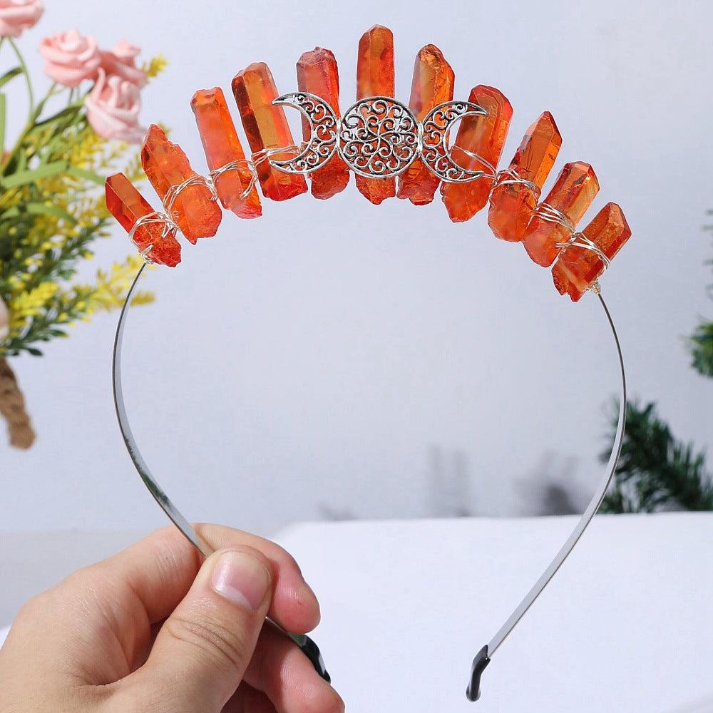 Triple Moon Metal Hair Band - Orange