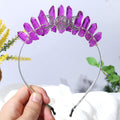 Purple Fuchsia Triple Moon Metal Crown