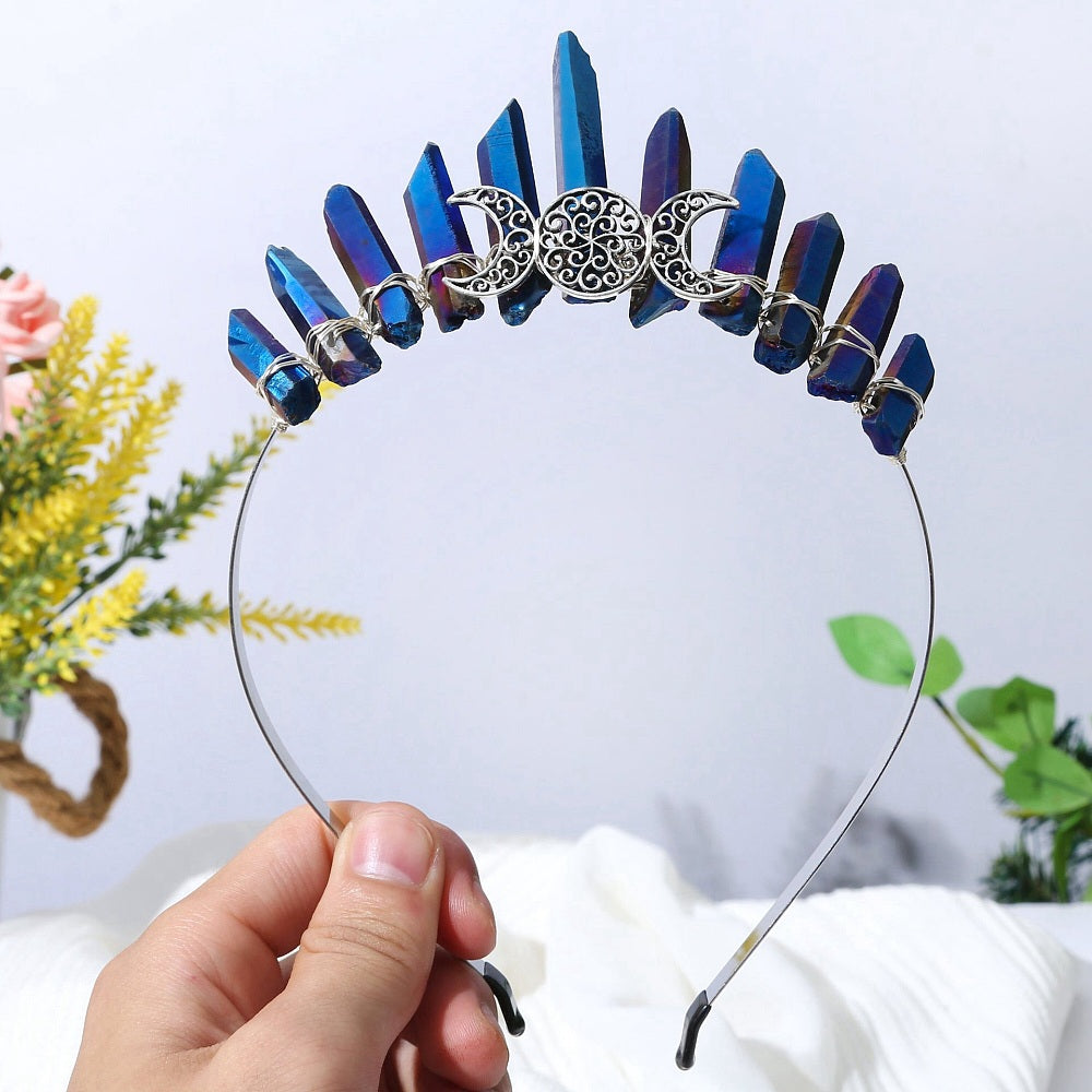 Titanium Black Triple Moon Metal Crown