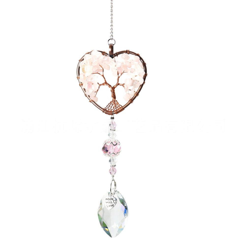 Rose Quartz Heart Suncatcher