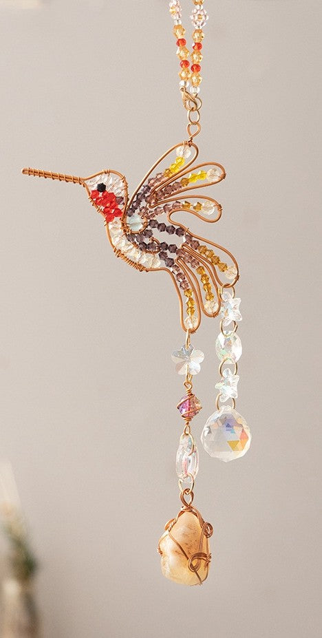 Wire Wrapped Metal Hummingbird Suncatcher