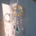 Wire Wrapped Metal Sun/Moon Suncatcher