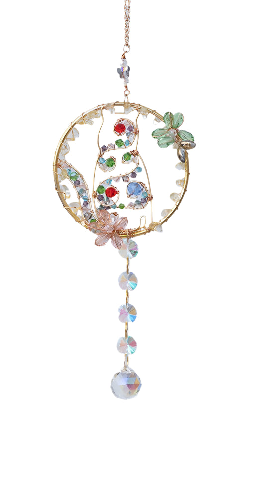 Wire Wrapped Metal Cat Suncatcher