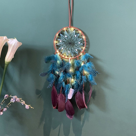 Brown Light Up Turquoise Dreamcatcher