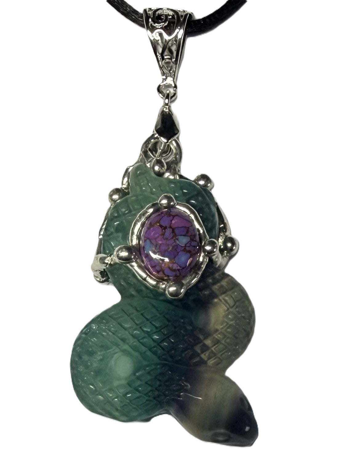 Custom Fluorite Snake Pendant