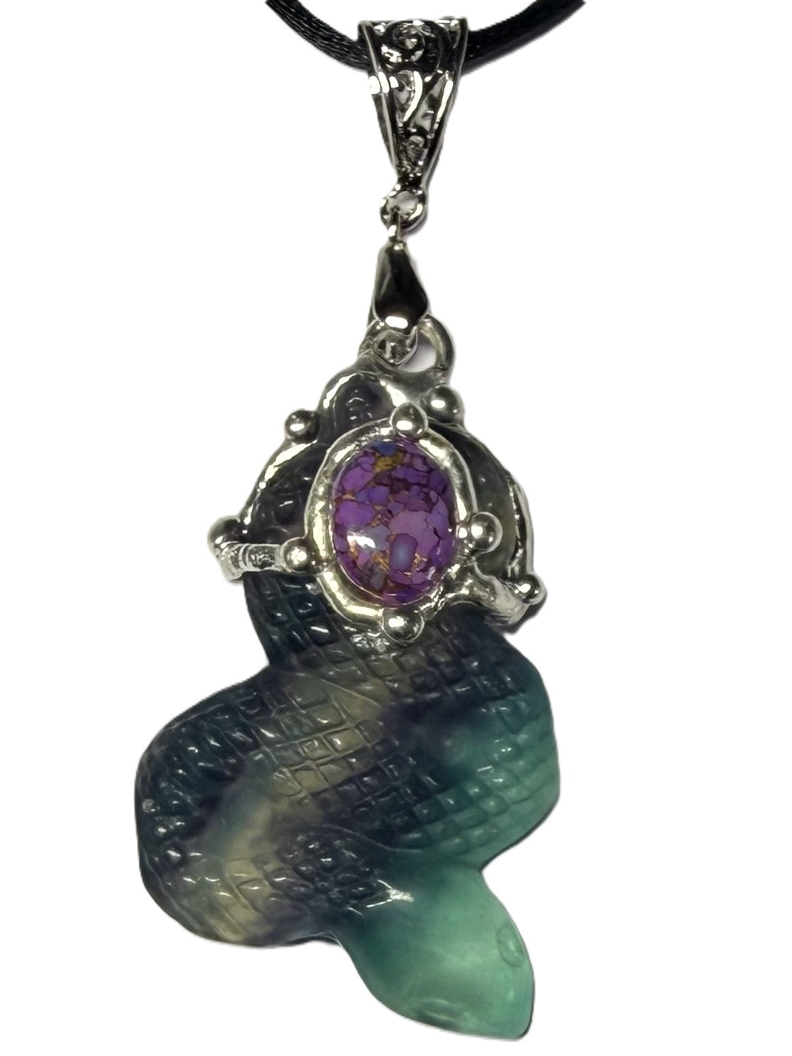 Custom Fluorite Snake Pendant