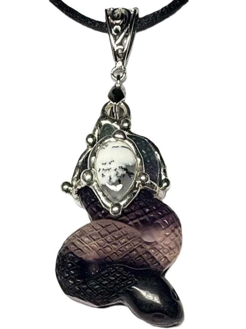 Custom Fluorite Snake Pendant