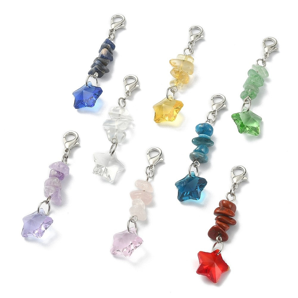 Gemstone Chip Bag Clip set