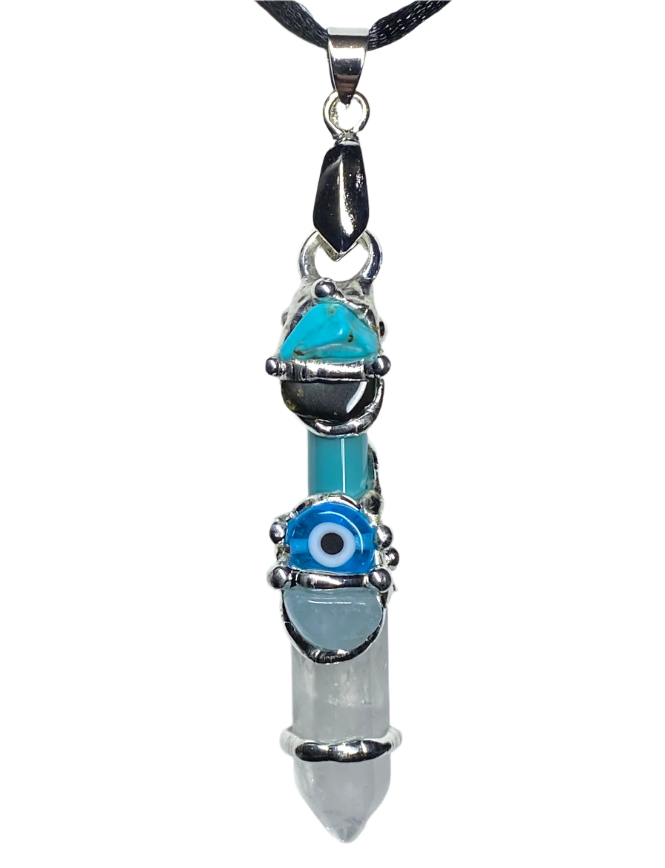 Keep Me Safe Evil Eye Baby Wand Pendant