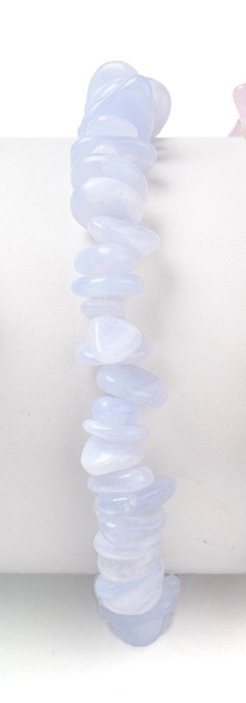 Blue Chalcedony Chip Stretch Bracelet