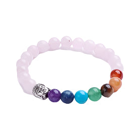 Rose Quartz Buddha 1 Bead Chakra Bracelet