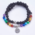 Chakra Lava double wrap Yoga Bracelet