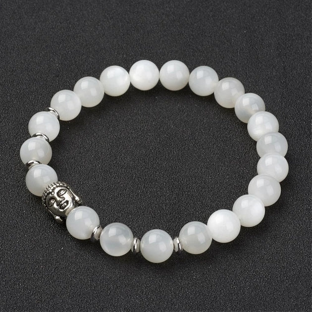 White Moonstone Stretch Bracelet