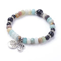 Amazonite Black Obsidian Multi Charms Bracelet
