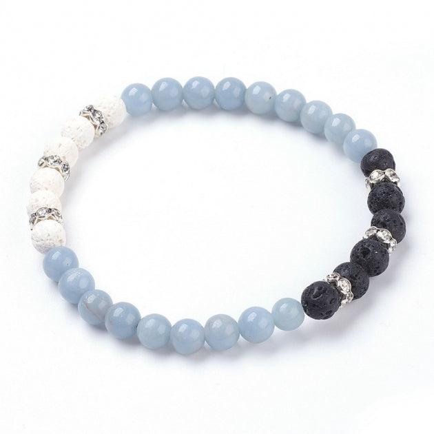 Angelite 6mm Fancy Bracelet