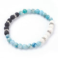 Hemimorphite Lava 6mm Fancy Bracelet