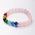 Rose Quartz Chakra Rhinestone Bracelet