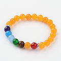 Yellow Jade Chakra Rhinestone Bracelet