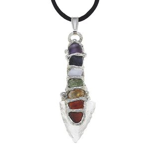 Chakra Arrowhead Baby Wand Pendant