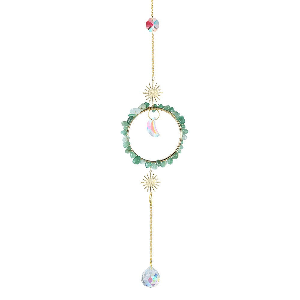 Gemstone Chip with Crystal Moon Suncatcher - Green – Dream Seeds™