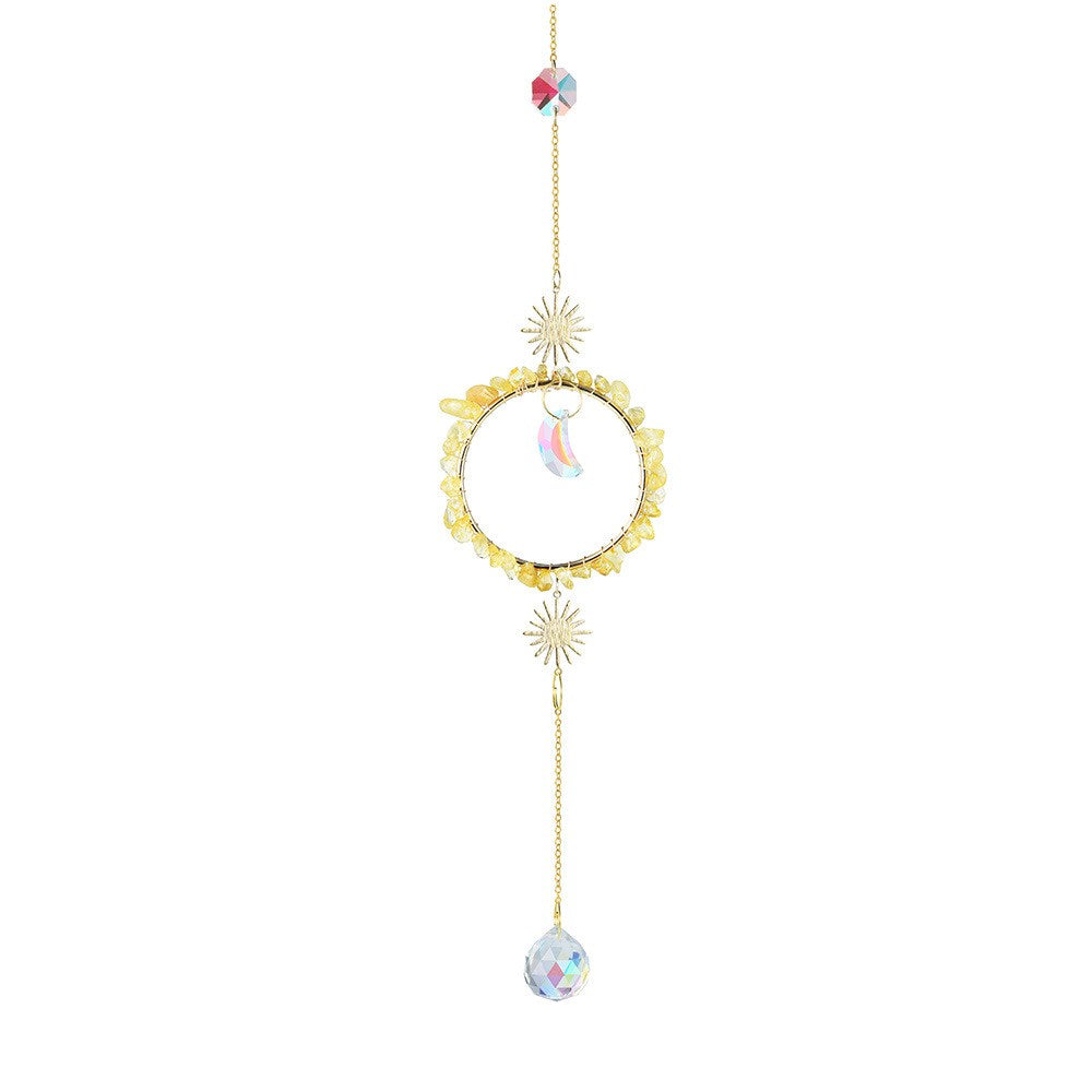 Gemstone Chip with Crystal Star Suncatcher - Citrine