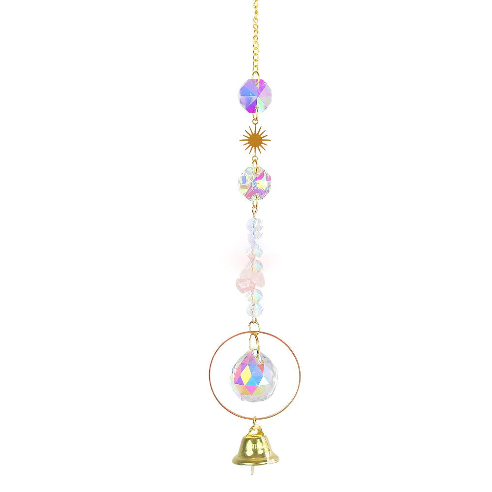 Pink and Clear Bell Suncatcher