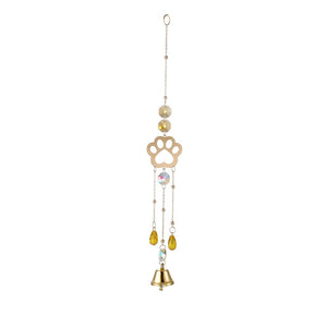 Yellow and Clear Paw Bell Suncatcher