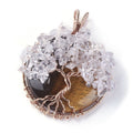 Clear Tree on Tiger Eye Pendant