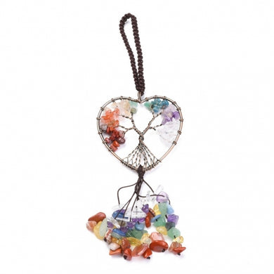 Chakra Hanging Tree Heart Decoration