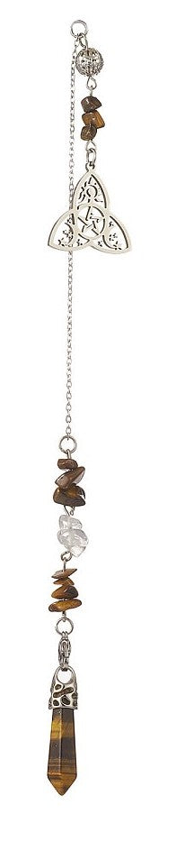 Tiger Eye Triquetra Pendulum