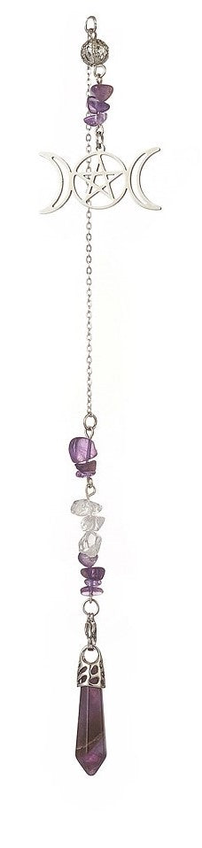 Amethyst Triple Moon Pendulum