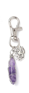 Amethyst Wire Wrap Bag Clip Lotus