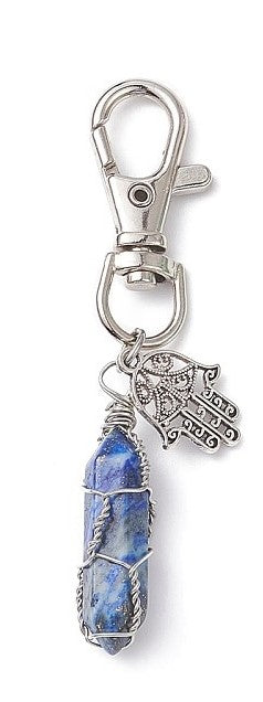 Lapis Wire Wrap Bag Clip