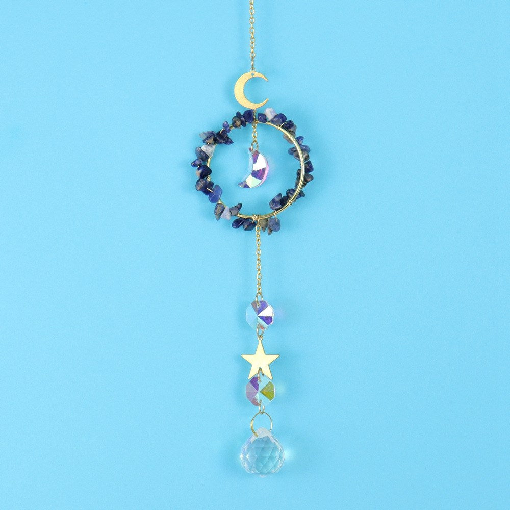 Sodalite Circle Star Moon Suncatcher