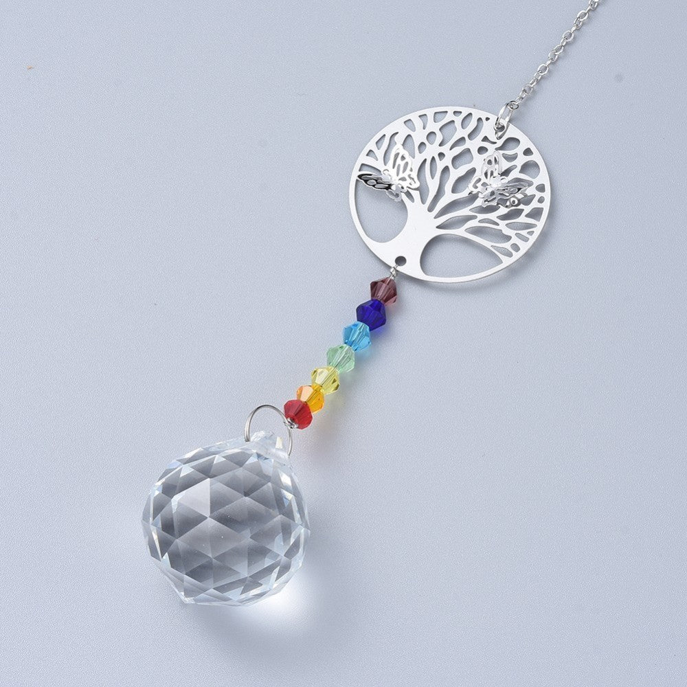 Tree charm with Chakra Beads Ball Suncatcher