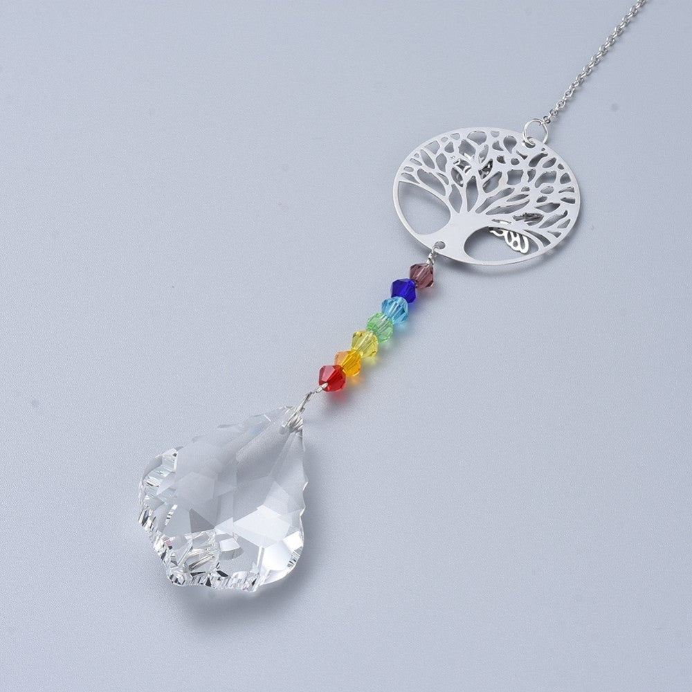 Tree charm with Chakra Beads Prism Suncatcher