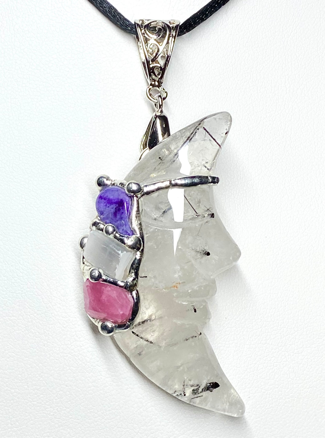 Crystal Large Moon Pendant