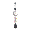 Black Teardrop with Moons and Stars Suncatcher