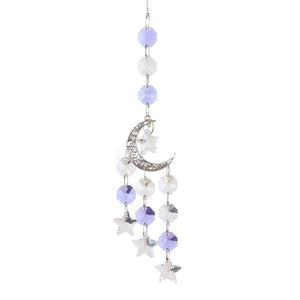 Purple Suncatcher with Moons and Stars