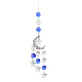 Blue Glass Stars Moon Charm Suncatcher