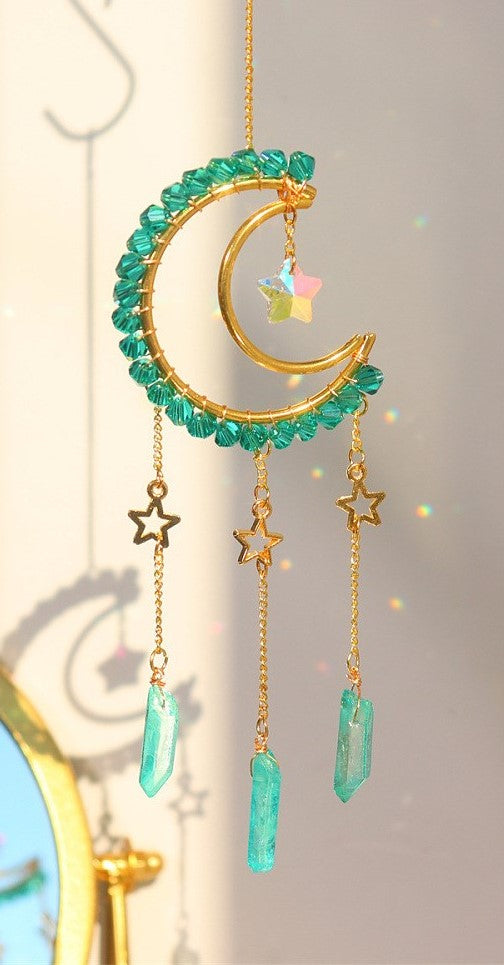 Green Moon Star Suncatcher
