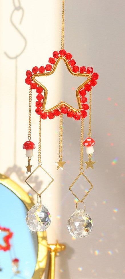 Red Star Mushroom Suncatcher