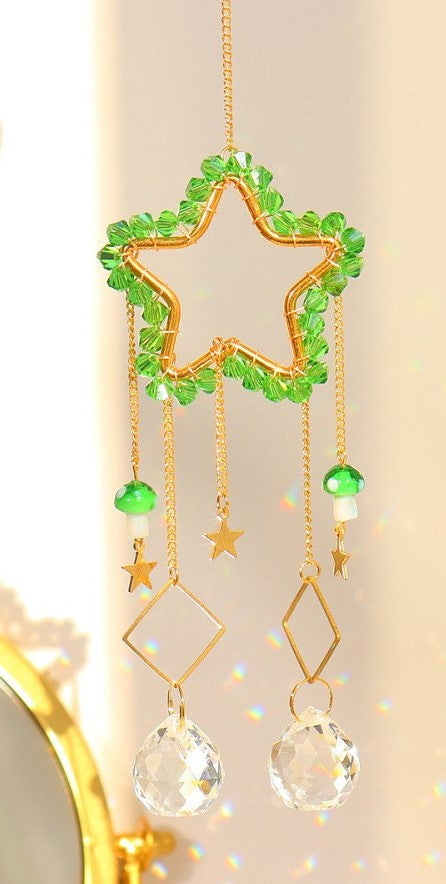 Green Star Mushroom Suncatcher